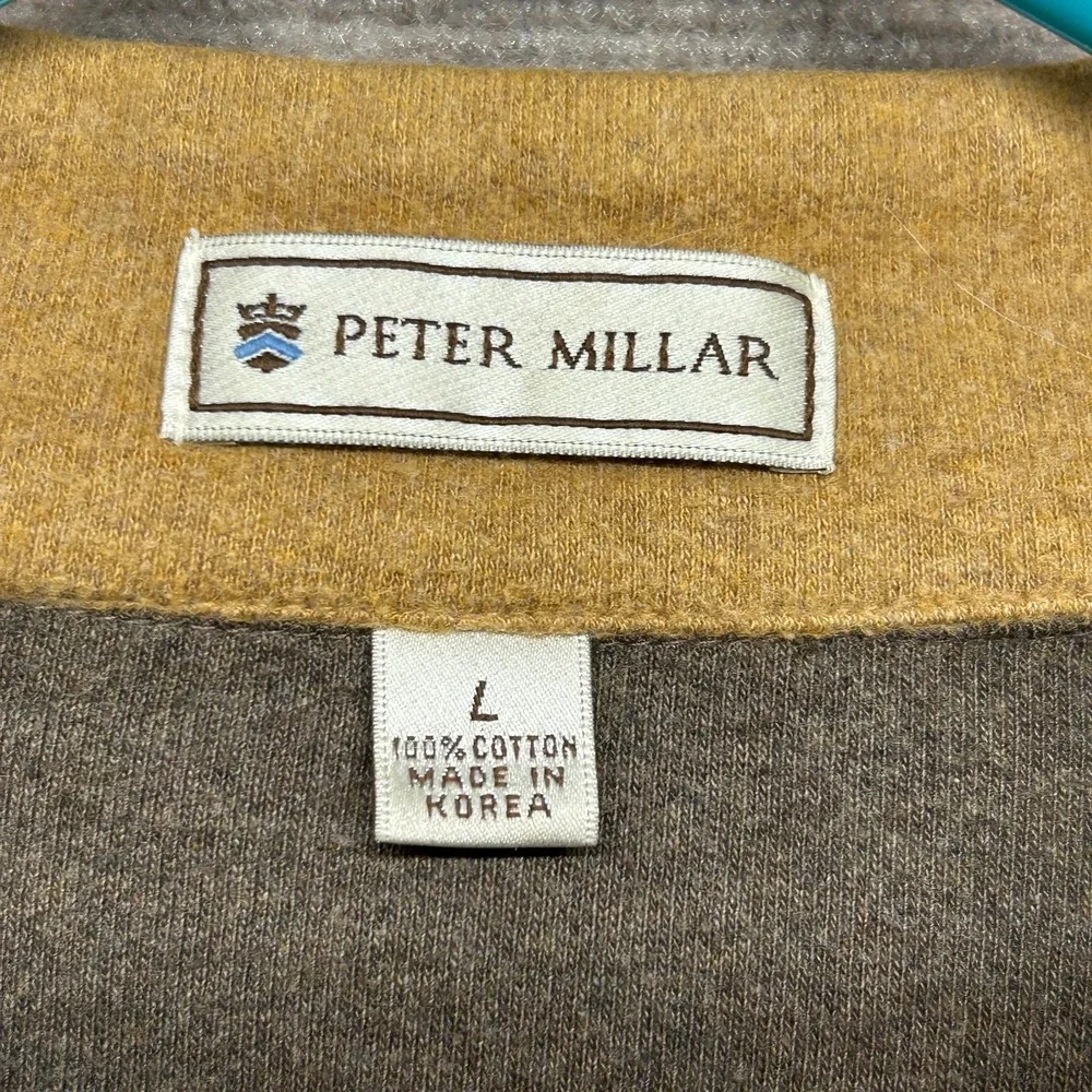 Forsyth Country Club Peter Millar 1/4 Zip Men's Large Brown Pullover Mock Golf